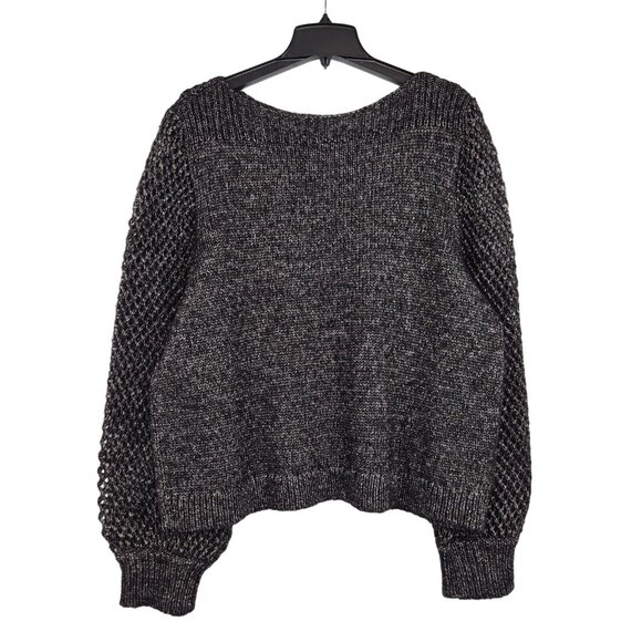 Tommy Bahama Women's Shimmer Balloon Sleeved Bateau Sweater Size XL Black (29) - Picture 6 of 14